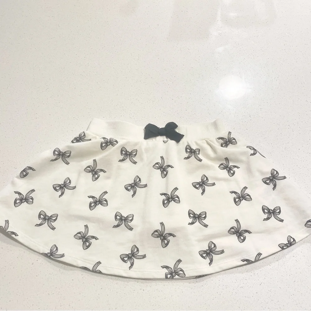 Rachel Zoe Cream Bow Print Top and Skirt Set